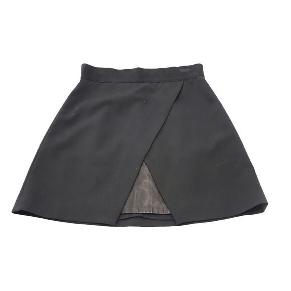 Alice + Olivia Ericka Overlap Mini Skirt in Black Polyester